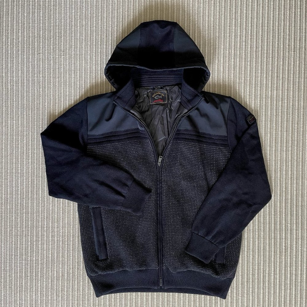 Paul & Shark Men’s Full-Zip Navy Wool Coat